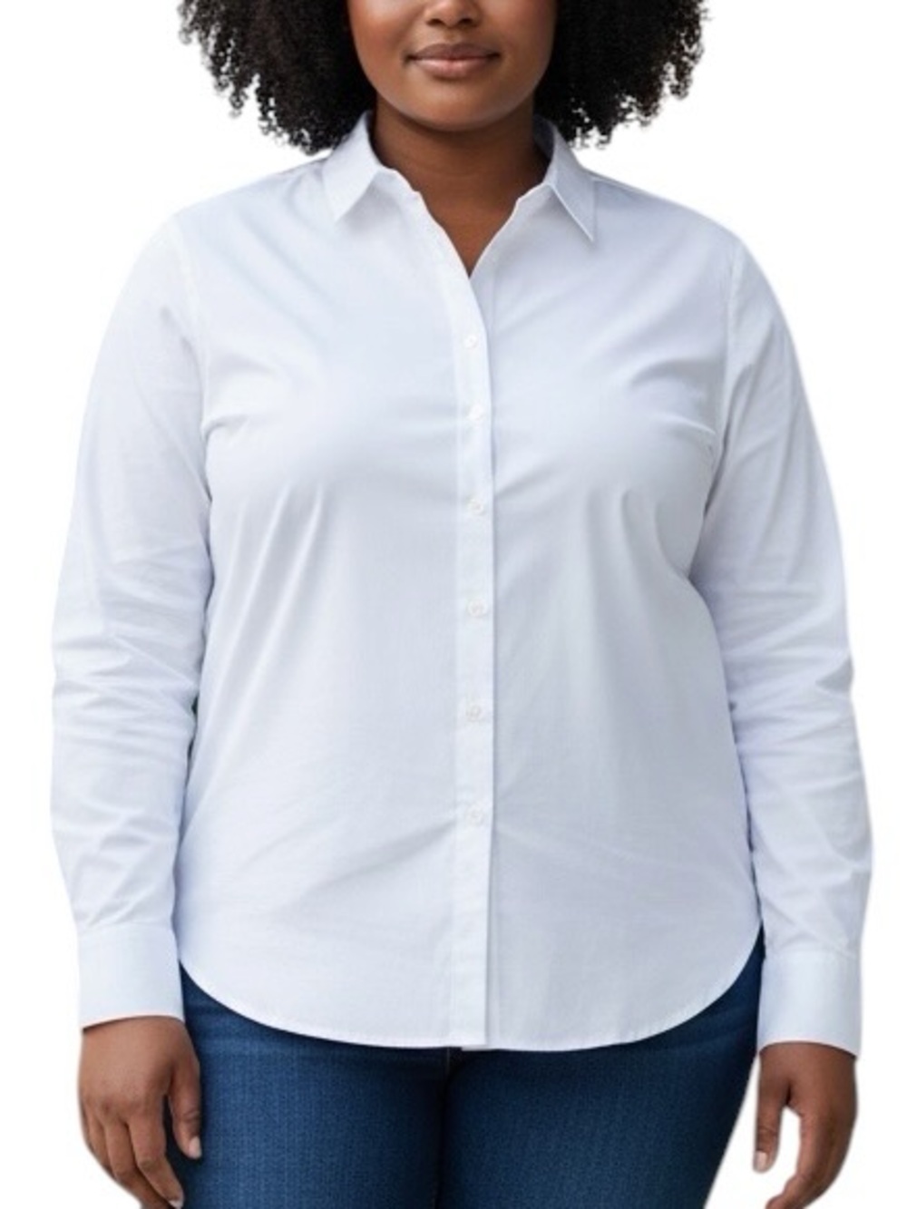 Time and Tru Crisp White Button-Down Shirt Long Sleeve Size 20 XXL